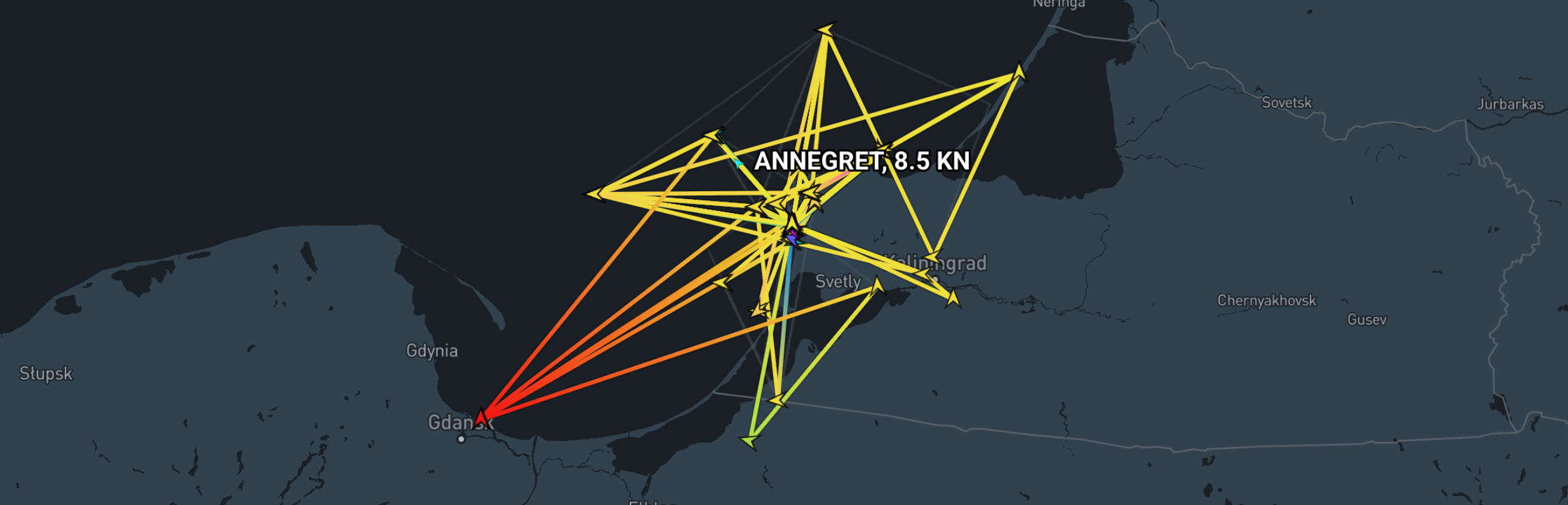 AIS positions reported from ANNEGRET (MMSI: 211463020)