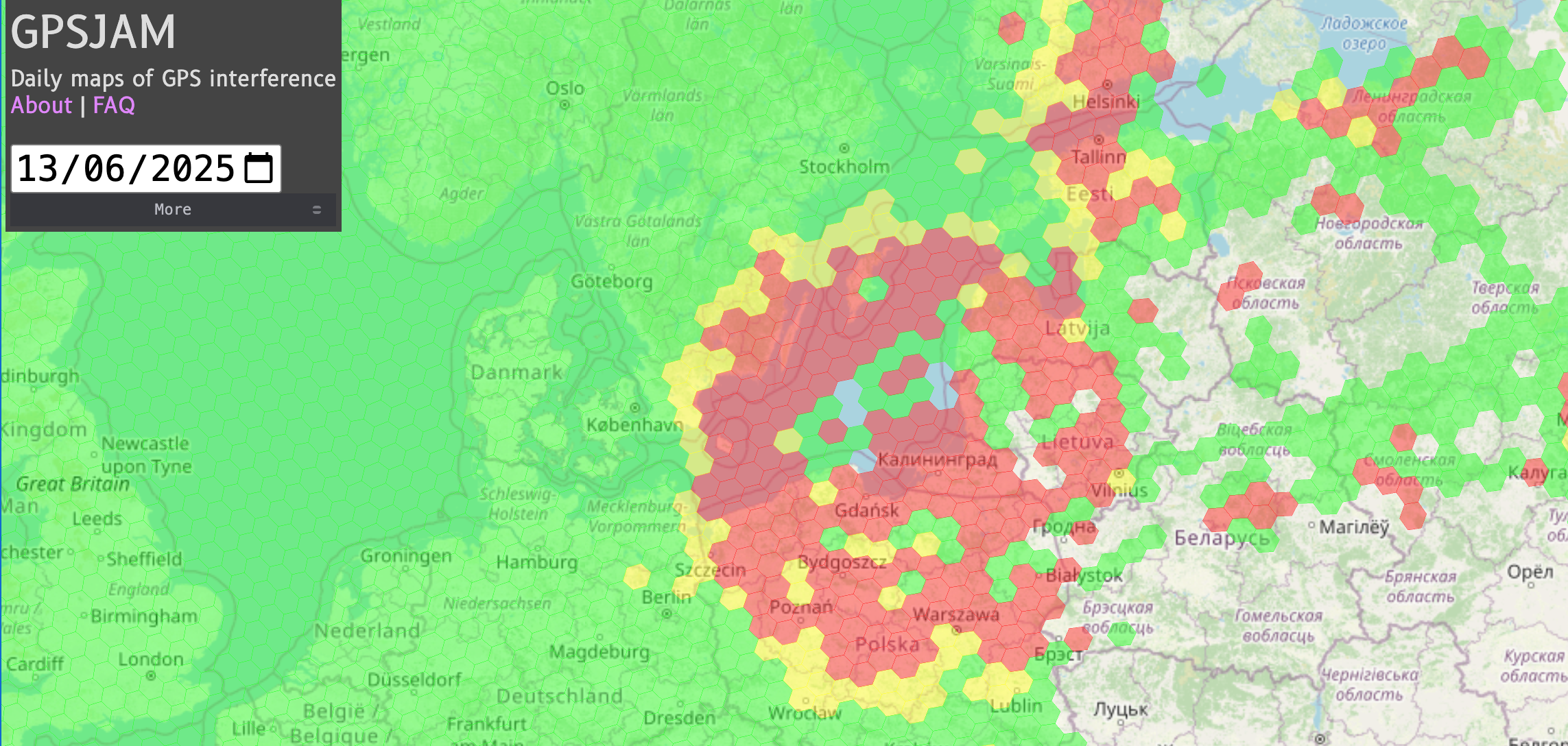 GNSS disturbances detected from aircraft reporting of GNSS navigation health